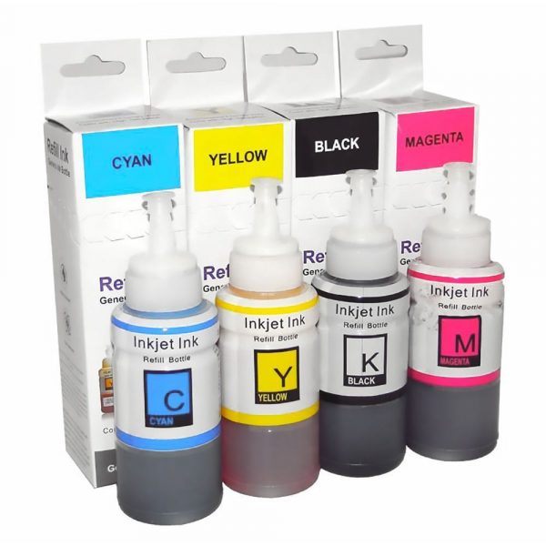 Kit 4x70ml Colorido Tinta Corante Compatível para Epson 664 / 673 Laserteck para L220 L355 L365 L375 L575 L800 L1300