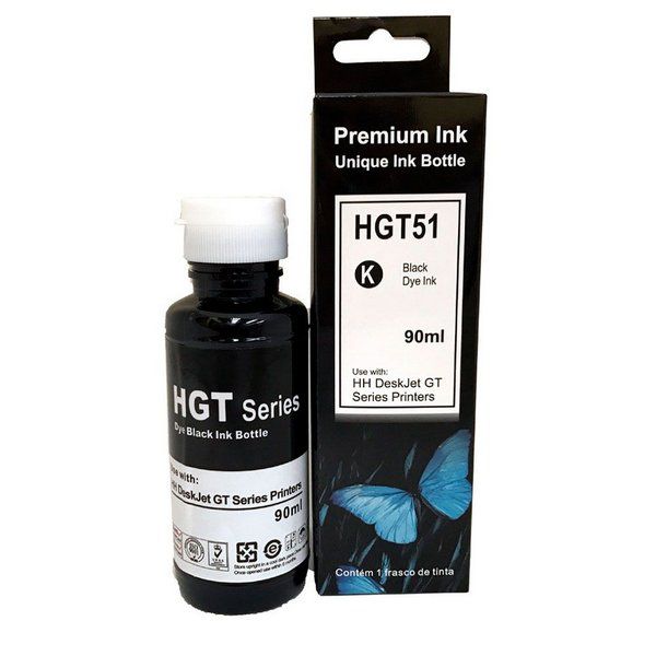 Tinta Pigmentada Preta Compatível para HP GT-53 GT-52 Laserteck para GT5822 GT5810 GT5820 Tank 316