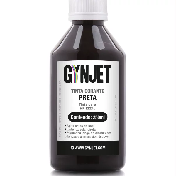 Tinta Corante HP 122XL Preta 250ml