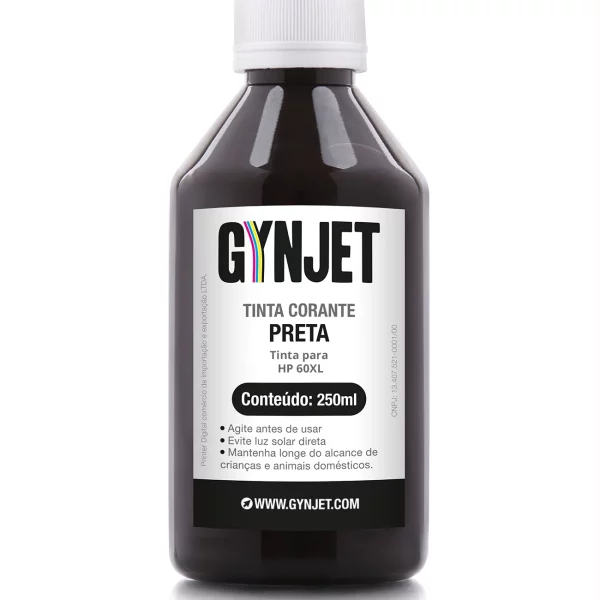 Tinta Corante HP 60XL Preta 250ml