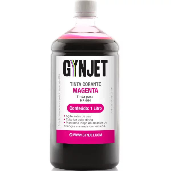 Tinta Corante HP 664 Magenta 1 Litro