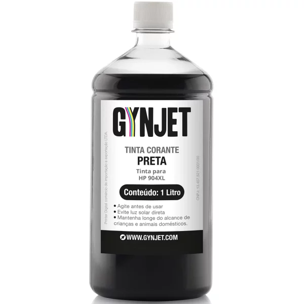 Tinta Corante HP 904XL Preta 1 Litro