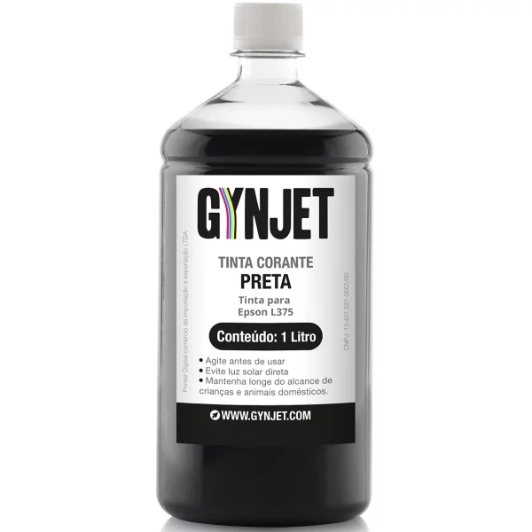 Tinta Corante Epson L375 Preta 1 Litro