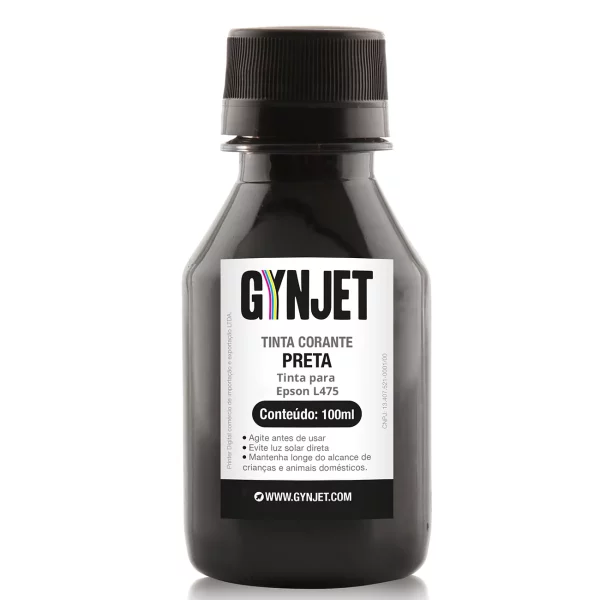 Tinta Corante Epson L475 Preta 100ml