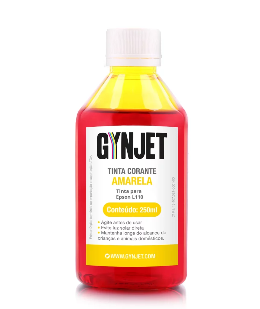 Tinta L110 Corante Amarela 250 ml Epson - Gynjet Goiânia