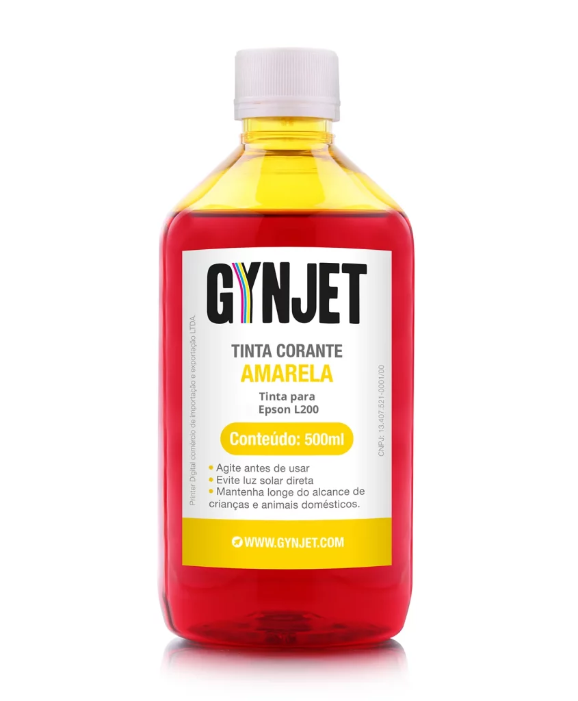 Tinta L200 Corante Amarela 500 ml Epson - Gynjet Goiânia