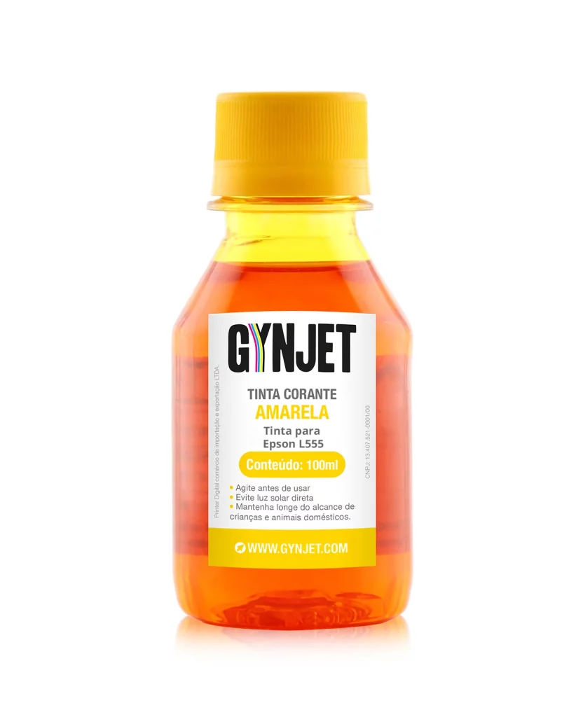Tinta L555 Corante Amarela 100 ml Epson - Gynjet Goiânia