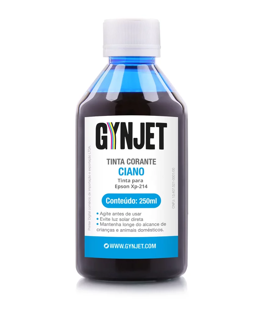 Tinta XP214 Corante Ciano 250 ml Epson - Gynjet Goiânia