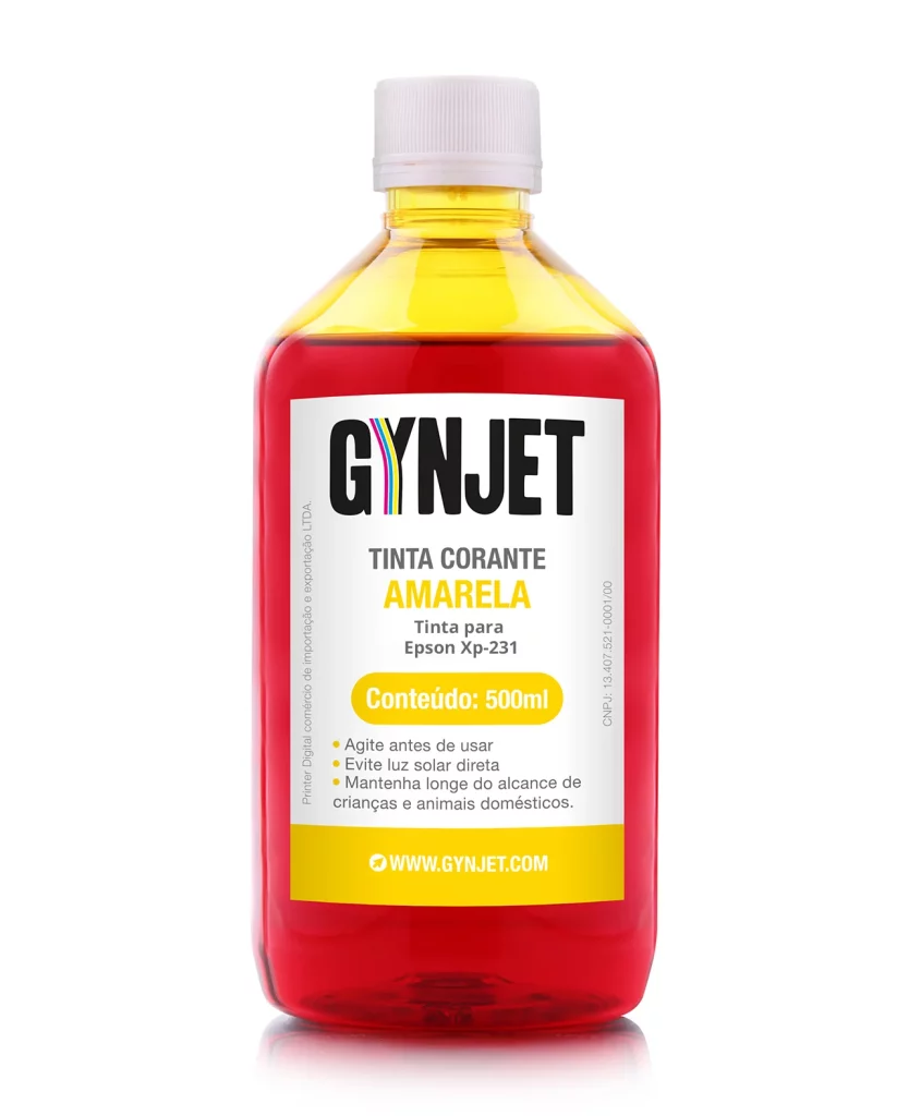 Tinta XP231 Corante Amarela 500 ml Epson - Gynjet Goiânia