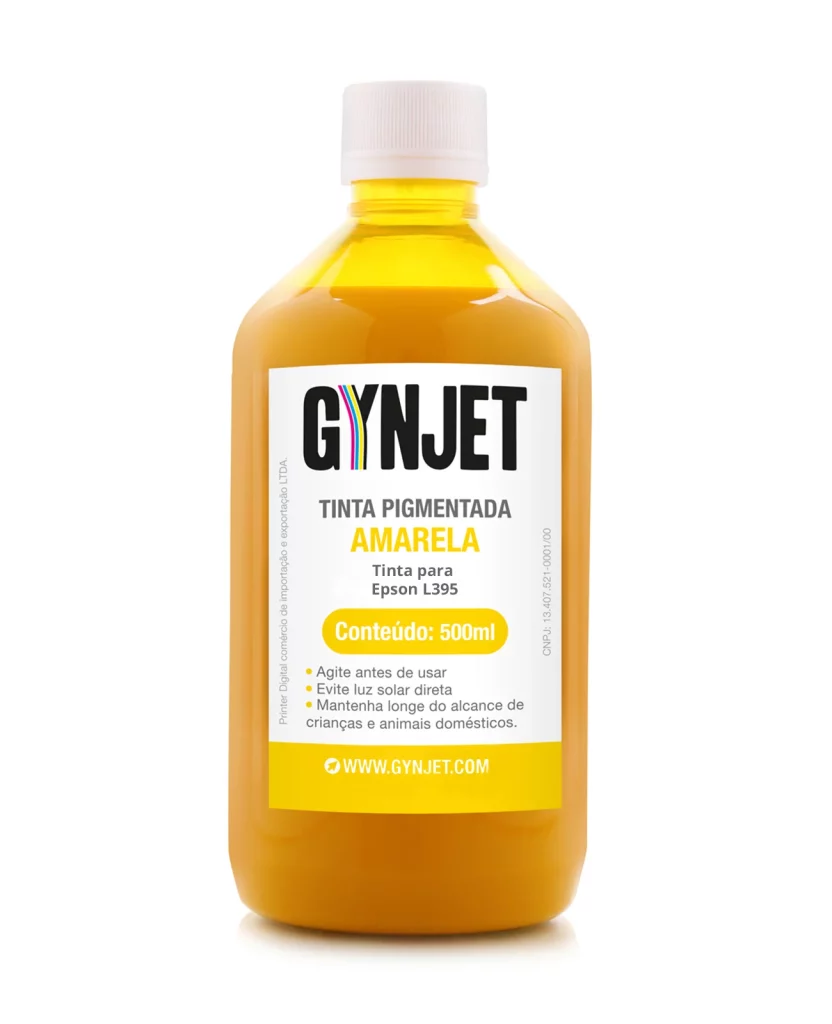 Tinta L395 Pigmentada Amarela 500 ml Epson - Gynjet Goiânia
