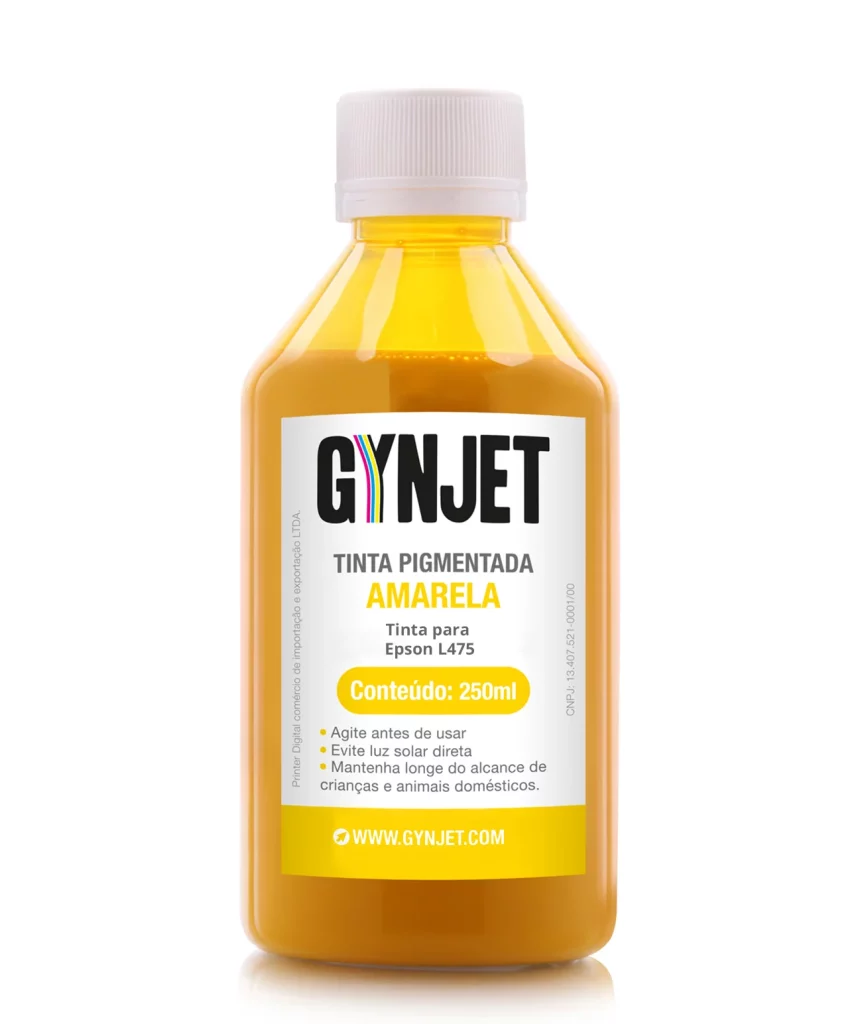 Tinta L475 Pigmentada Amarela 250 ml Epson - Gynjet Goiânia