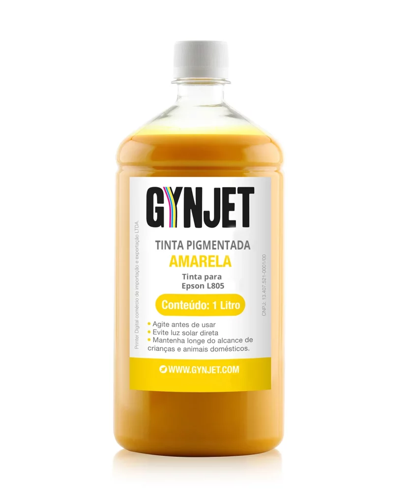 Tinta L805 Pigmentada Amarela 1 litro Epson - Gynjet Goiânia