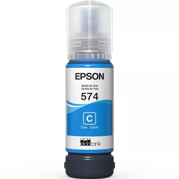Tinta Epson 574 Ciano 65ml Garrafa Original para Ecotank - Gynjet Goiânia