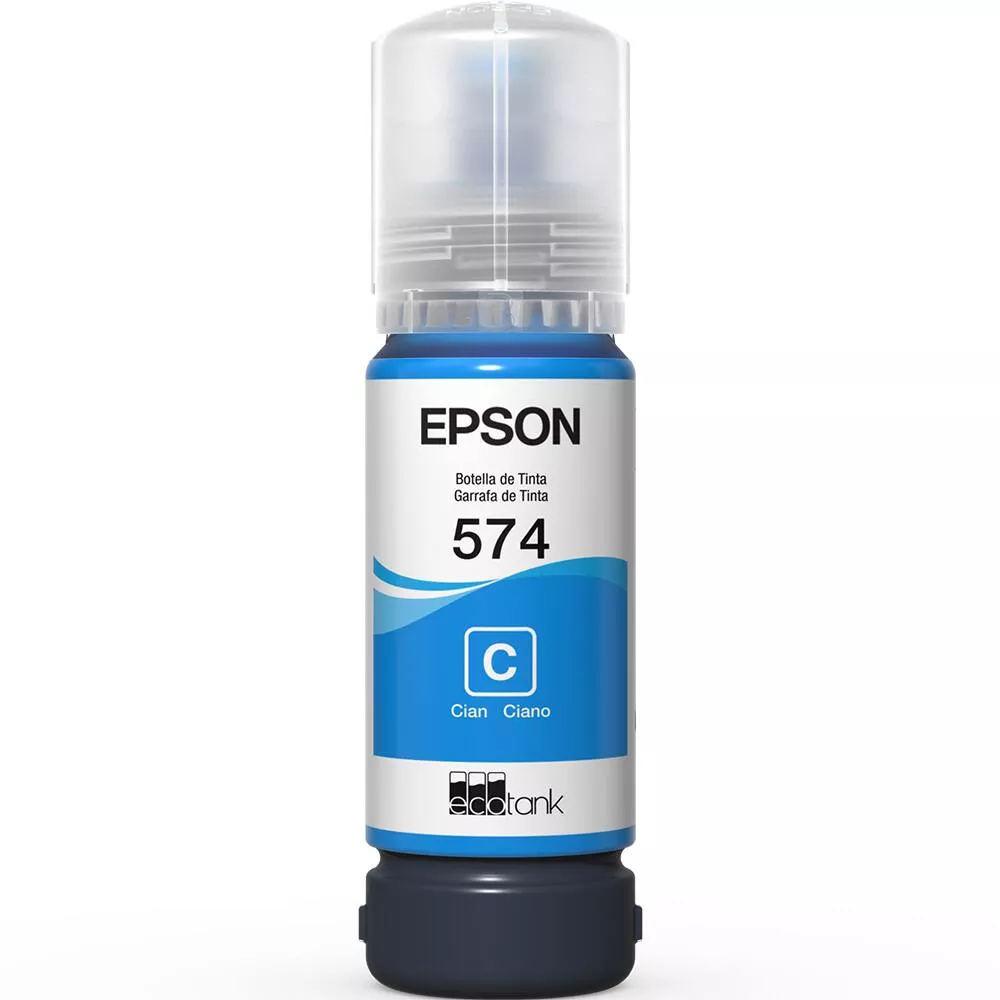 tinta-epson-t544-goiania Tinta Epson 574 Ciano 65ml Garrafa Original para Ecotank - Gynjet Goiânia