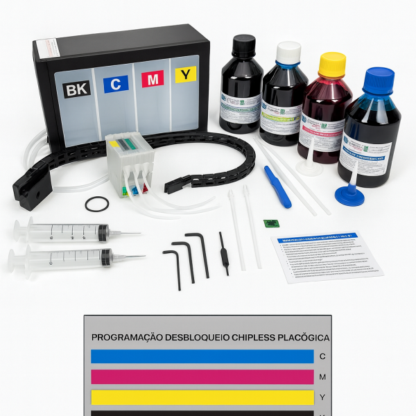 Kit Bulk Ink para HP DesignJet T520/T530 36" – em Goiânia
