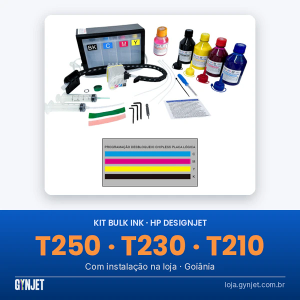 Kit bulk ink HP DesignJet T250/T230/T210 — GYNJET