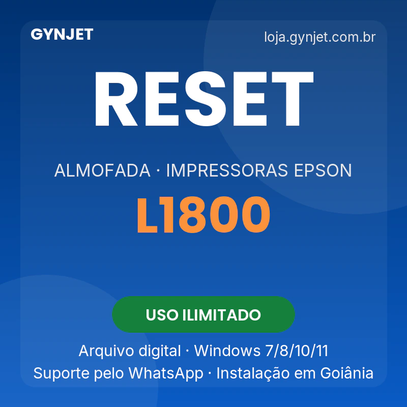 Reset de almofadas Epson L1800 — GYNJET