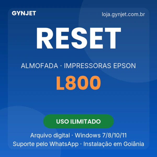 Reset de almofadas Epson L800 — GYNJET