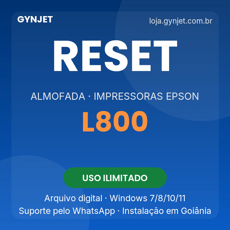 Reset de almofadas Epson L800 — GYNJET