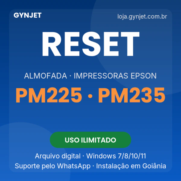 Reset de almofadas Epson PM225 PM235 — GYNJET