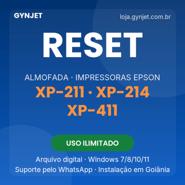 Reset de almofadas Epson XP-211 XP-214 XP-411 — GYNJET