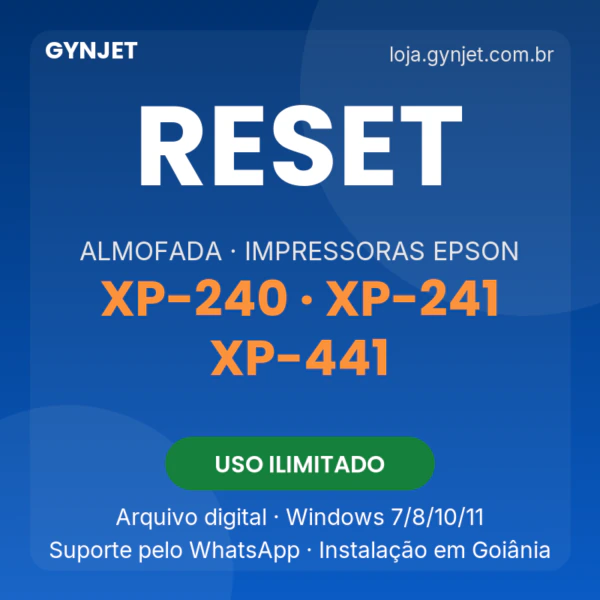Reset de almofadas Epson XP-240 XP-241 XP-441 — GYNJET