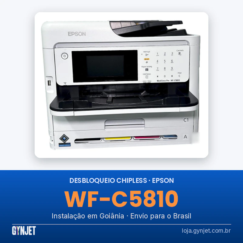 Desbloqueio chipless Epson WF-C5810 — GYNJET