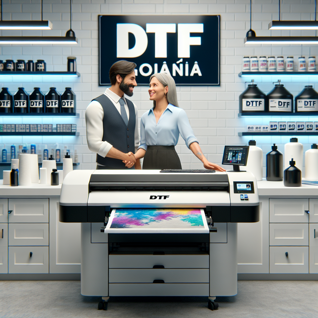 Imagem destacando os benefícios da adaptação, mostrando as impressoras Epson L18050 e L8050 com exemplos de estampas nítidas em camisetas, ressaltando o tamanho portátil e a economia para pequenos negócios em Goiânia.