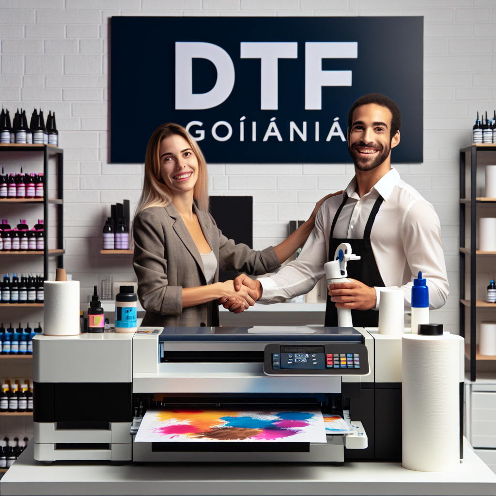 Imagem que destaque as vantagens da impressora Epson adaptada para DTF, mostrando estampas coloridas e vibrantes em camisetas, bonés e outros produtos personalizados, evidenciando a versatilidade dos tamanhos A3 e A4.