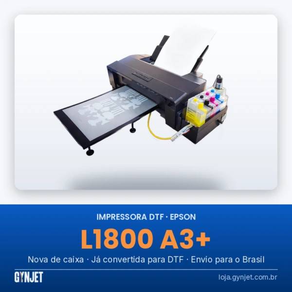 Impressora DTF Epson L1800 A3+ adaptada, kit completo — GYNJET