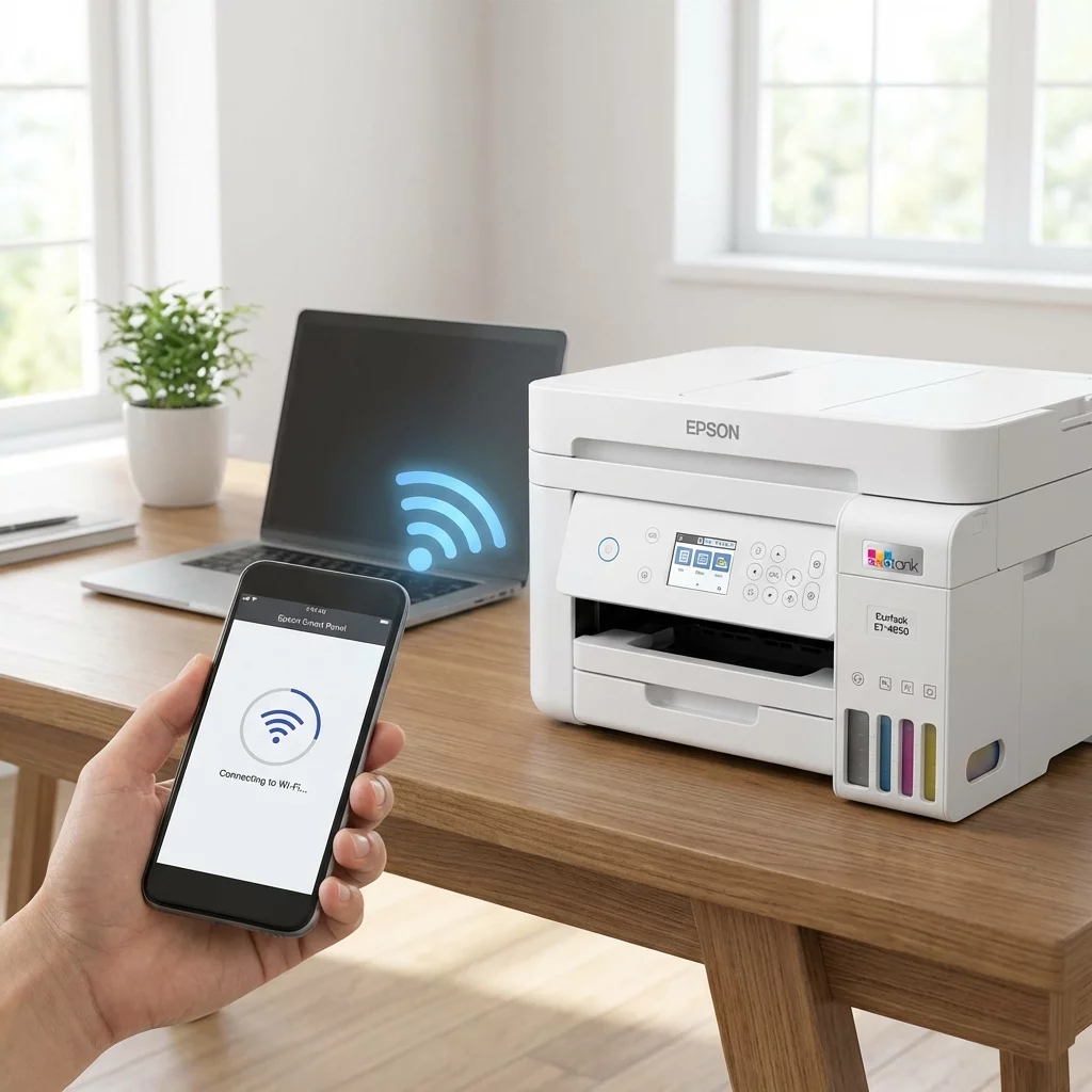 Configuração Wi-Fi de impressora Epson via smartphone