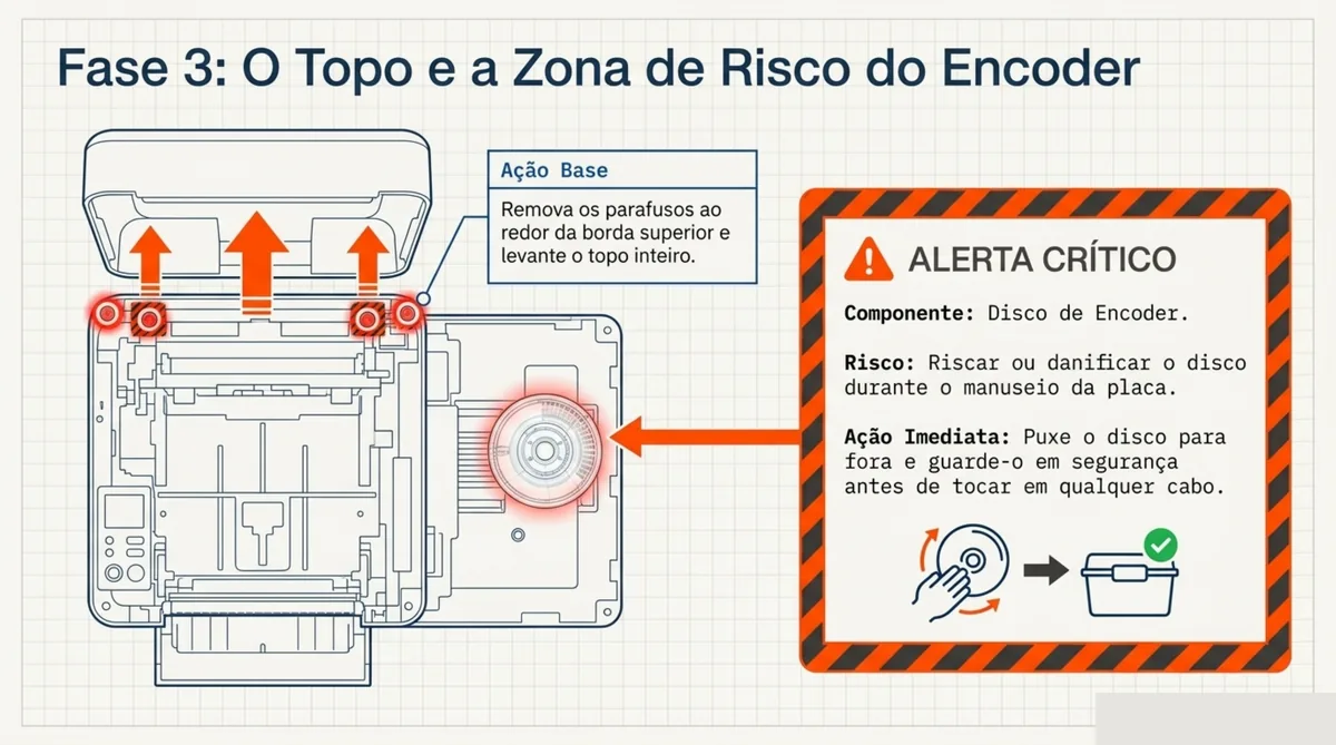 Reset Epson WF-C5390 — Fase 3 — Topo e Zona de Risco do Encoder (Manual Gynjet)