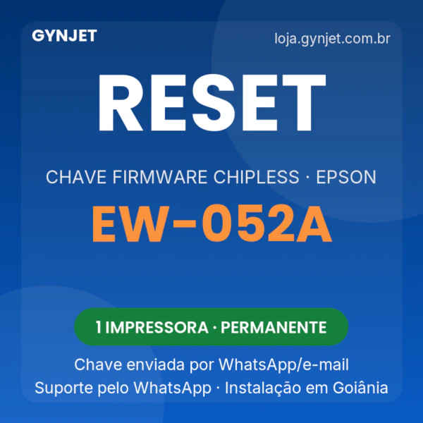 Reset Epson EW-052A chave firmware ChipLess — GYNJET