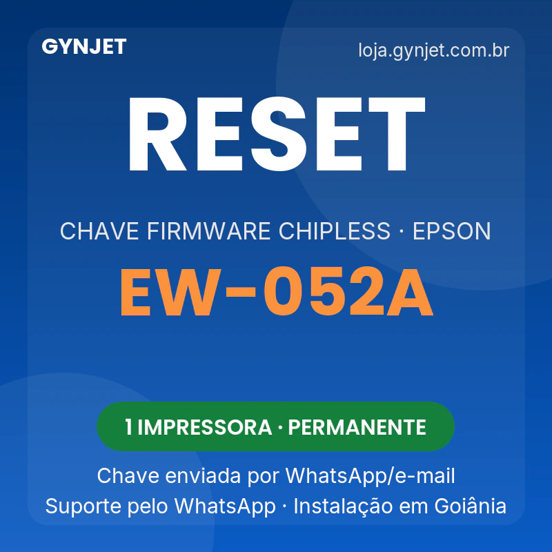 Reset Epson EW-052A chave firmware ChipLess — GYNJET