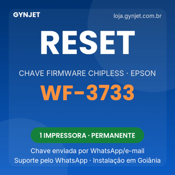 Reset Epson WF-3733 chave firmware ChipLess — GYNJET