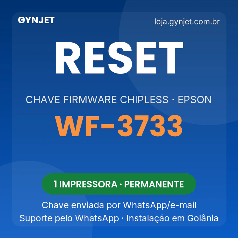 Reset Epson WF-3733 chave firmware ChipLess — GYNJET
