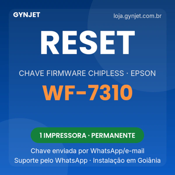 Reset Epson WF-7310 chave firmware ChipLess — GYNJET