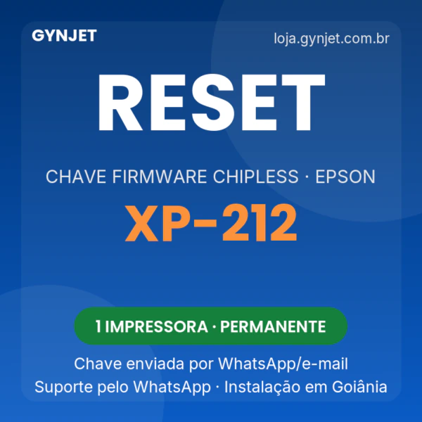 Reset Epson XP-212 chave firmware ChipLess — GYNJET