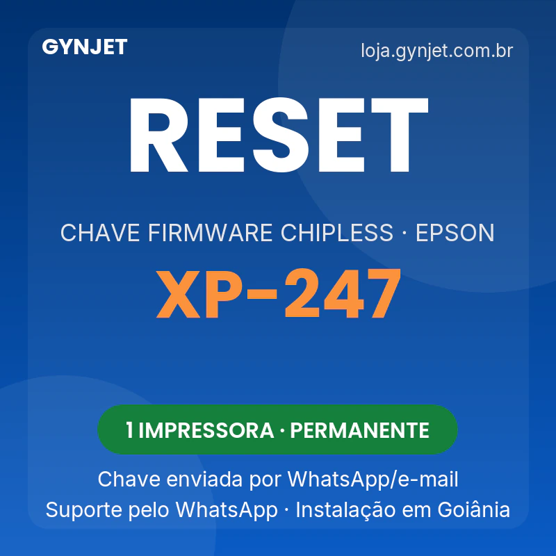 Reset Epson XP-247 chave firmware ChipLess — GYNJET