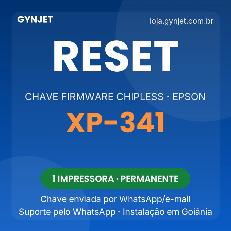 Reset Epson XP-341 chave firmware ChipLess — GYNJET