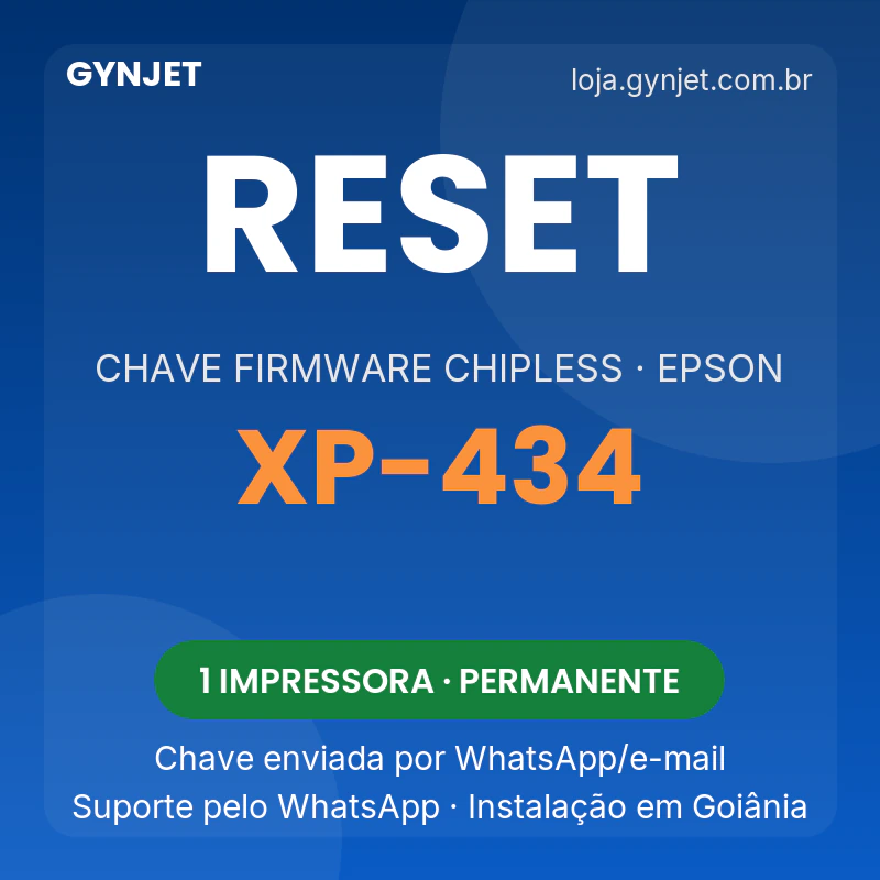 Reset Epson XP-434 chave firmware ChipLess — GYNJET