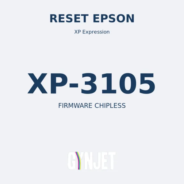 Reset Epson XP-3105 - Chave Firmware ChipLess - Gynjet