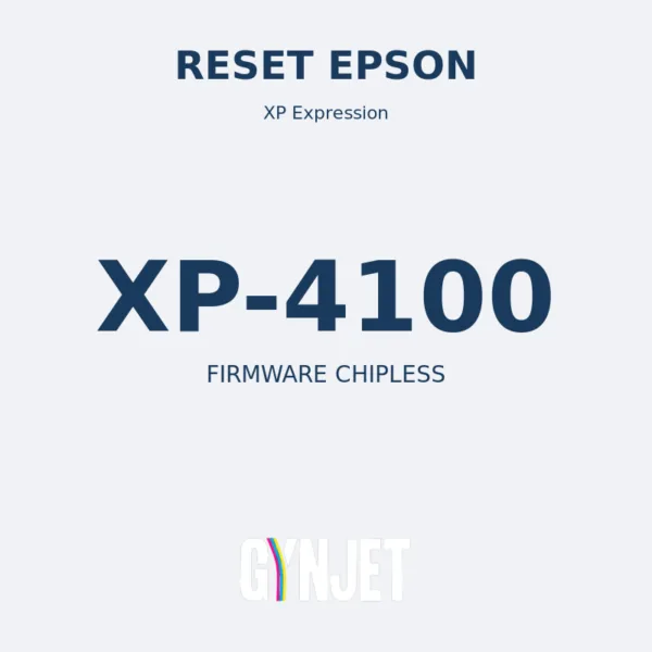 Reset Epson XP-4100 - Chave Firmware ChipLess - Gynjet