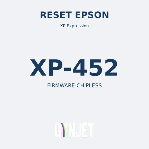 Reset Epson XP-452 - Chave Firmware ChipLess - Gynjet