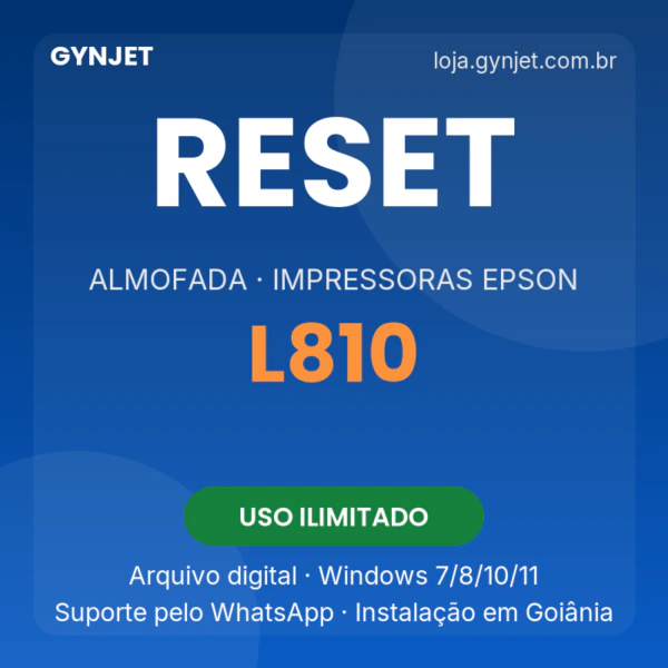 Reset de almofadas Epson L810 — GYNJET