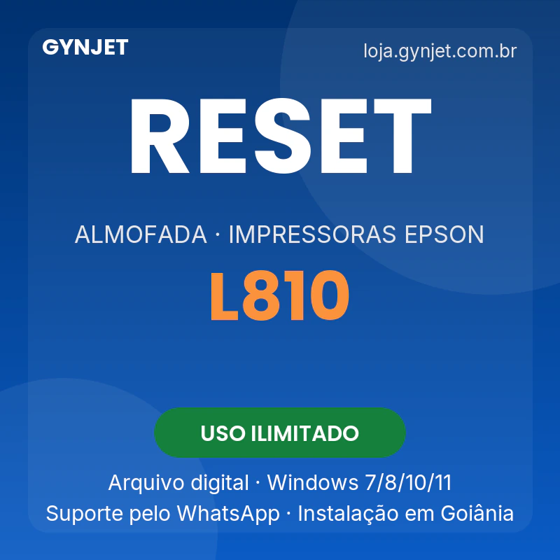 Reset de almofadas Epson L810 — GYNJET