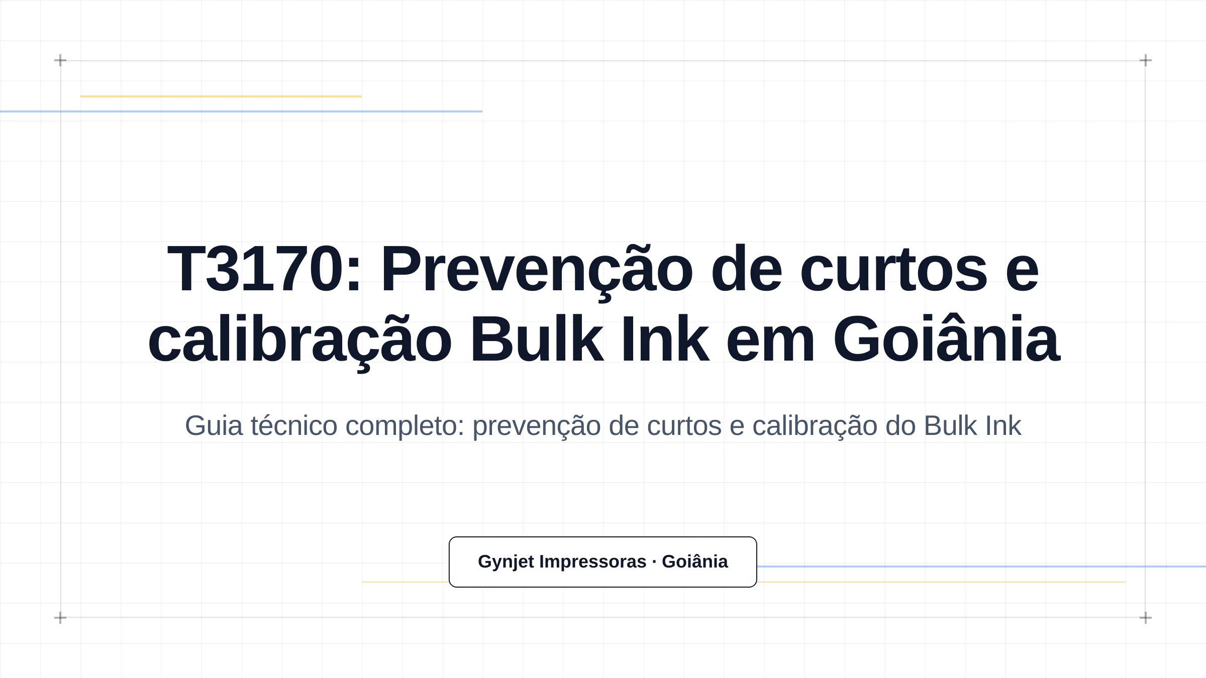 T3170: Prevenção de curtos e calibração Bulk Ink em Goiânia
