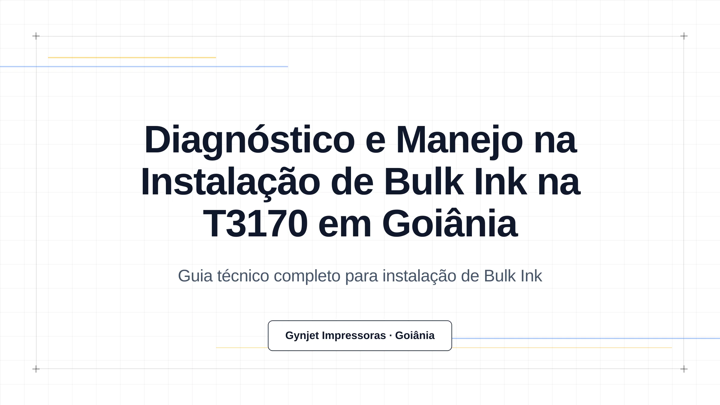 Diagnóstico e Manejo na Instalação de Bulk Ink na T3170 em Goiânia