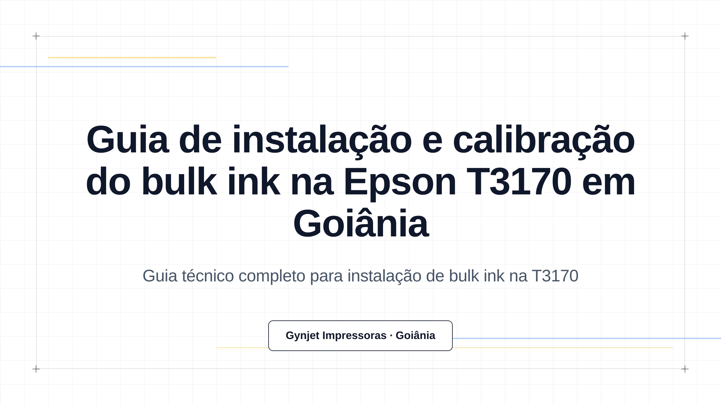 Guia de instalação e calibração do bulk ink na Epson T3170 em Goiânia