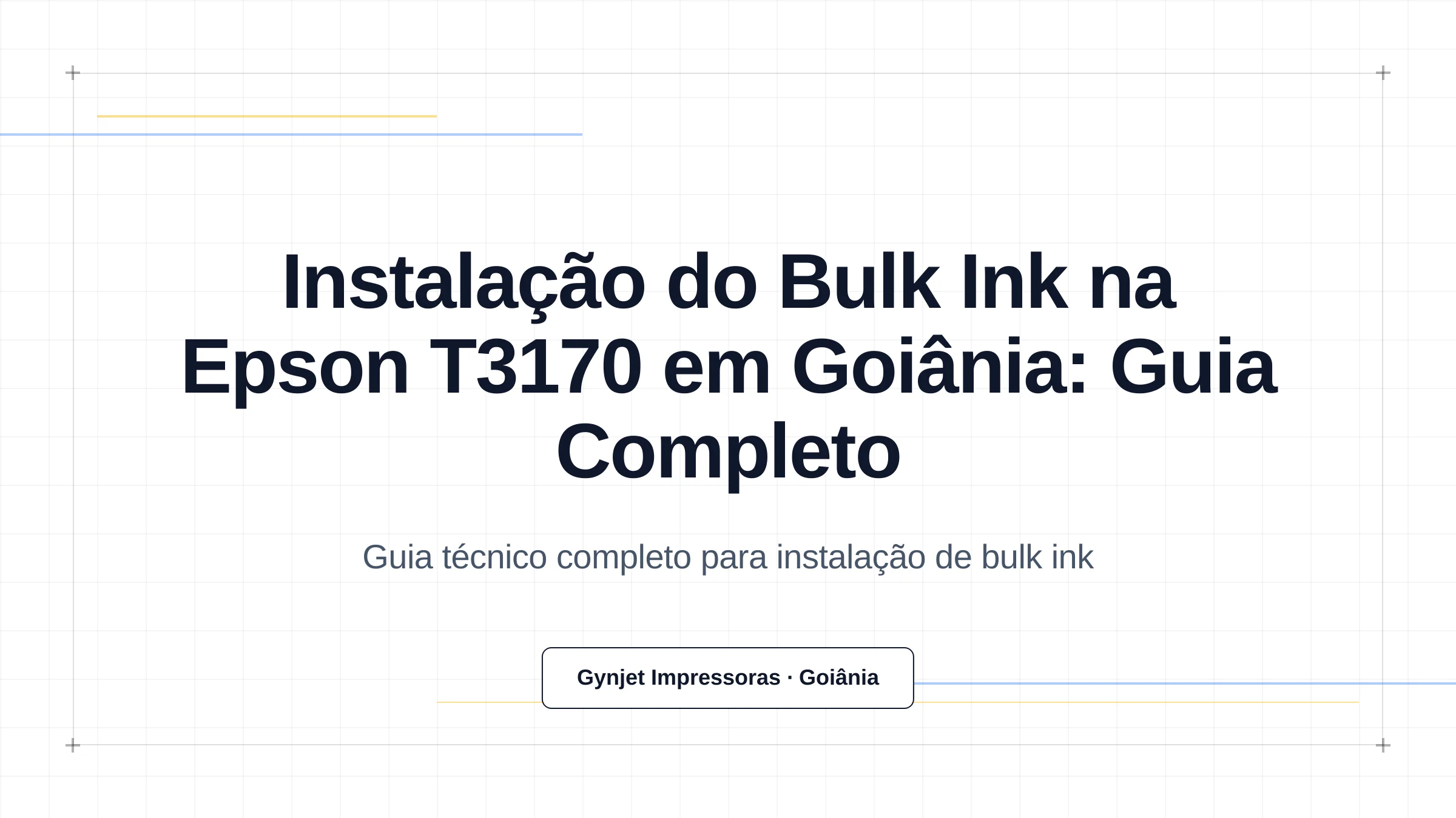 Instalação do Bulk Ink na Epson T3170 em Goiânia: Guia Completo